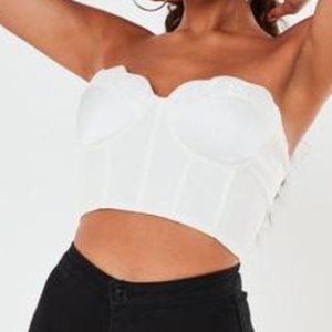 White Cropped Bustier Top